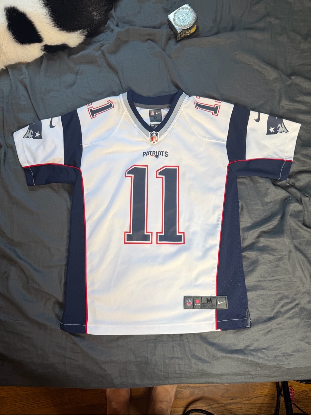 NFL Patriots White Navy #11 Kids Jersey